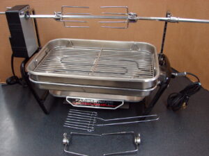 Vintage Farberware Open Hearth Broiler Rotisserie Electric Grill Model 444, 454-A