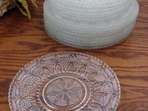 Set/4 Vintage Clear Federal Glass Heritage Luncheon Plate 8"