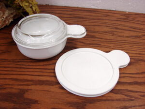 Vintage Corning Grab It Handled Ramekin P-150 Storage and Glass Lids White CorningWare