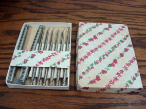 Brand New Vintage HMQ Nut Cracker and 6 Nut Pick Set Original Box