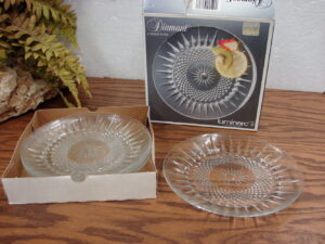 Set/4 Luminarc Cristal D'Arques-Durand Diamant Dessert Plates in Box 7 3/8"