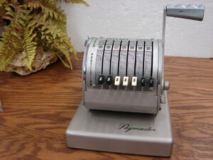 Vintage MCM Paymaster Series X-550 Check Writer Silver 7 Column