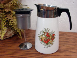 Complete Vintage Corning Ware 10 Cup Spice of Life P-149-8 Stove Top Coffee Pot Percolator