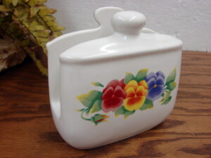 Vintage Jay Imports Summer Blush Corning Pansy Napkin Holder