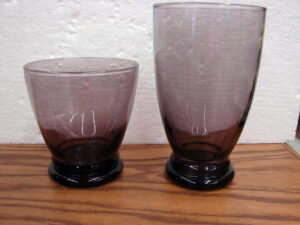 Set/8 Vintage Italian Amethyst Toscany Neapolitan Purple Highball and Whiskey Glasses