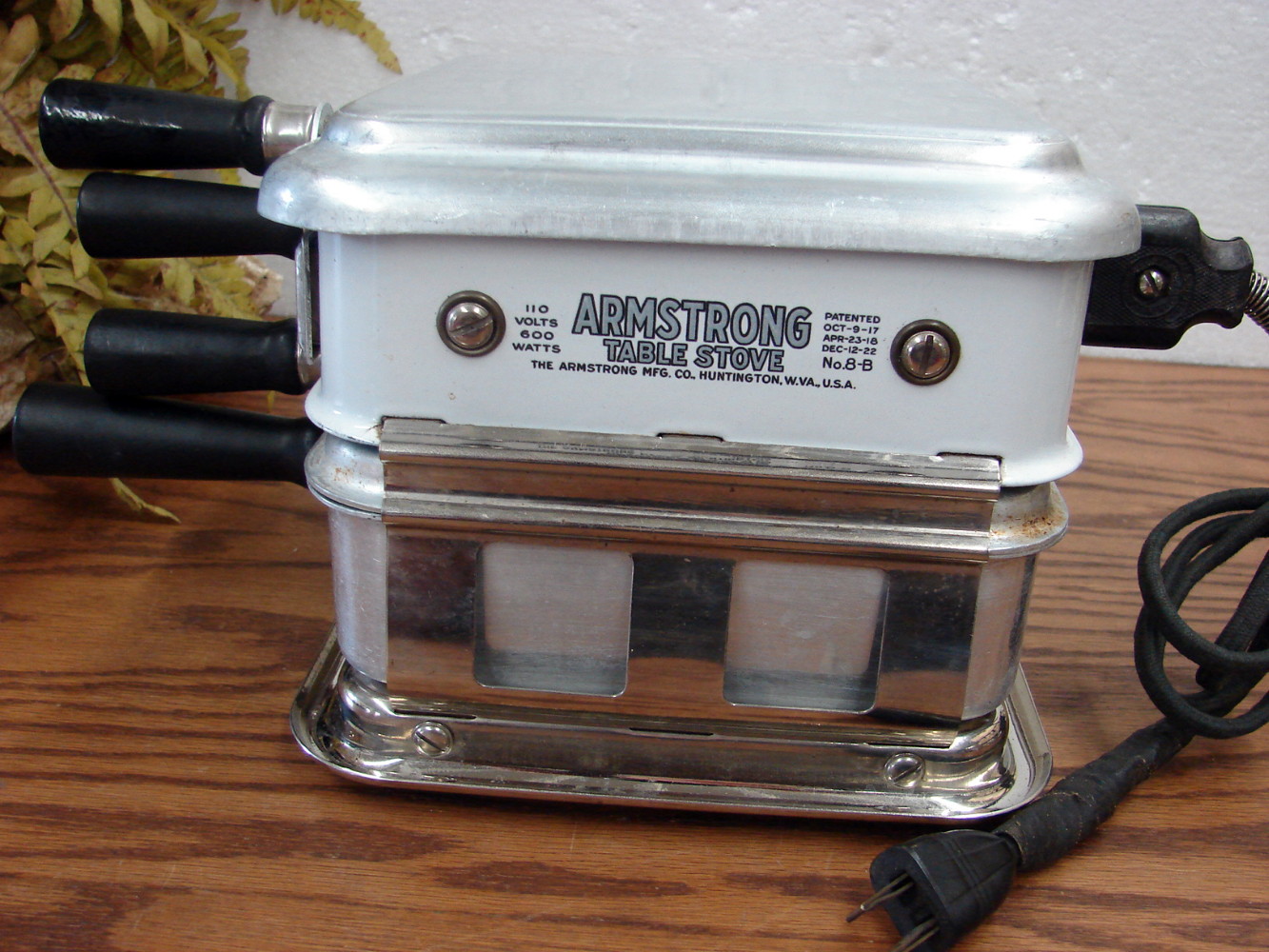 Vintage Porcelain Chrome Electric Armstrong Table Top Stove Oven Grill Poacher Broiler Tested - Image 2