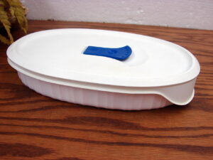 Corning Ware French White Casserole Dish Vent Lid F-23 Oval Prep Work Reheat