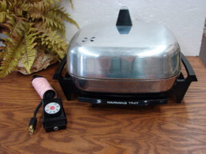 Complete Vintage Hoover Electric Fry Pan Chicken Fryer Broiler Stainless Steel #B3009