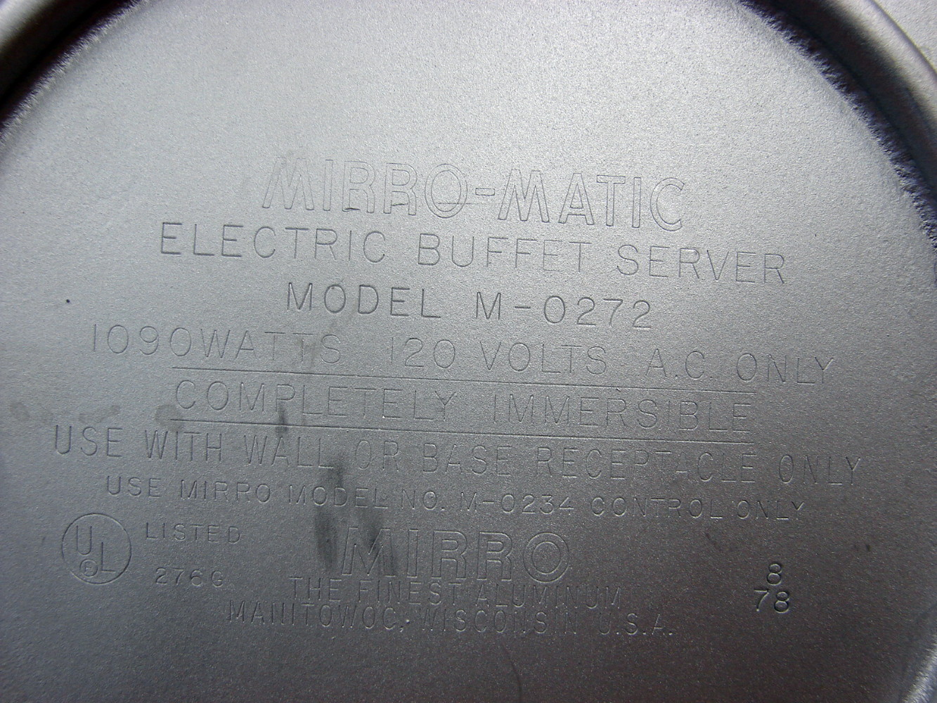 Vintage Mirro-Matic Electric Buffet Server Chicken Frying Pan w/ Lid M-0272 Tested Working - Image 3
