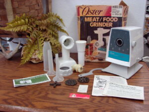 Complete Vintage Oster Meat/Food Grinder Sausage Stuffer #996 w/ Box Tested