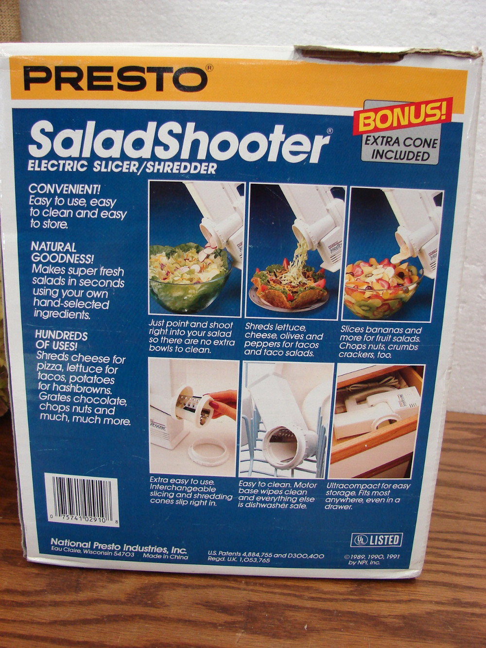 Brand New Presto Salad Shooter Electric Slicer Shredder Bonus Cone #02910 - Image 2
