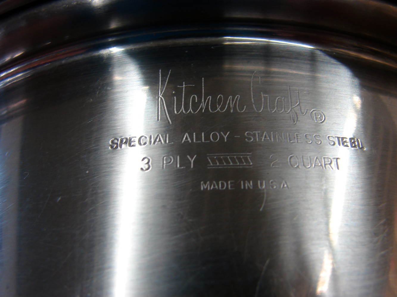 6 pc Vintage Kitchen Craft 3 Ply Stainless Steel Sauce Pan Melting Pot Skillet w/ T Handle Lids - Image 6