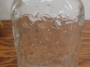 Vintage Anchor Hocking Bubble Pattern Glass Refrigerator Jar w/ Original Lid