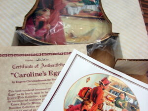 Caroline's Eggs Little House On The Prairie Collectors Plate #3074L w/ Certificate Box
