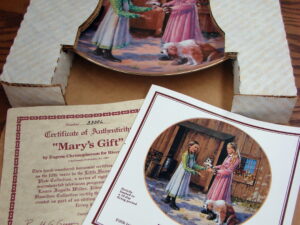 Mary's Gift Little House On The Prairie Collectors Plate #3300L w/ Certificate Box