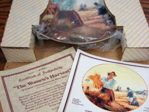 Women's Harvest Little House On The Prairie Collectors Plate #4794L w/ Certificate Box