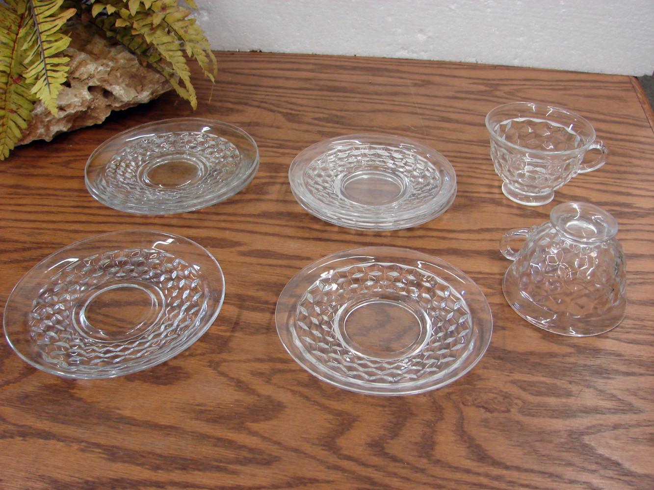 Set/8 Miscellaneous Vintage Cubist Fostoria American Saucer Bread Butter Salad Plates Cup