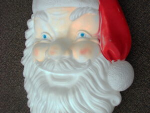Vintage Empire Blow Mold Santa Face Outdoor Wall Door Hanger 34 x 26" w/ Light