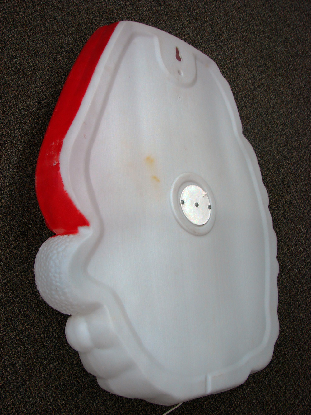 Vintage Empire Blow Mold Santa Face Outdoor Wall Door Hanger 34 x 26" w/ Light - Image 2