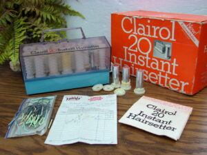 Vintage 1970's Clairol 20 Instant Hairsetter Hot Rollers Hair Curlers & Clips w/ Receipt Box