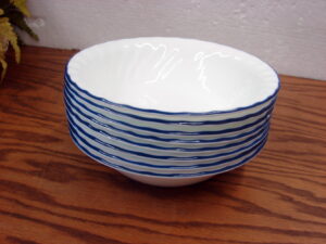 Set/8 Vintage Corning Ware Corelle Blue Velvet Swirl Soup Cereal Bowl