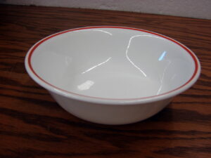 Vintage Corning Ware Corelle Rust Stripe Berry Bowl