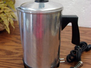 Complete Vintage Cornwall 2-4 Cup Aluminum Electric Percolator Model #300