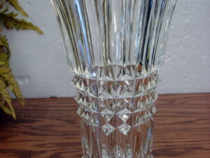 Vintage Heavy Art Glass Crystal Clear Vase Vetreria di Borgonovo Italian