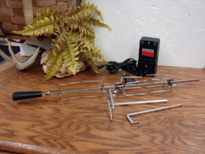 Vintage Farberware Electric Rotisserie Motor Upright Holders Spit and Forks Model 444 454A