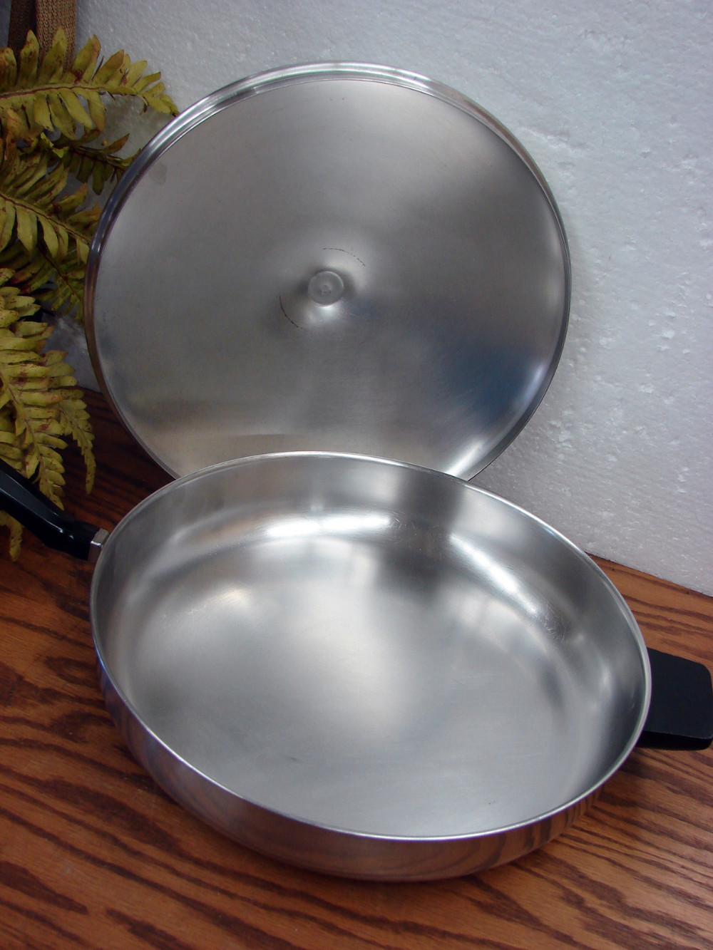 Vintage Farberware MS Aluminum Clad Kidde Stainless Steel Skillet w/ Lid 12" - Image 2