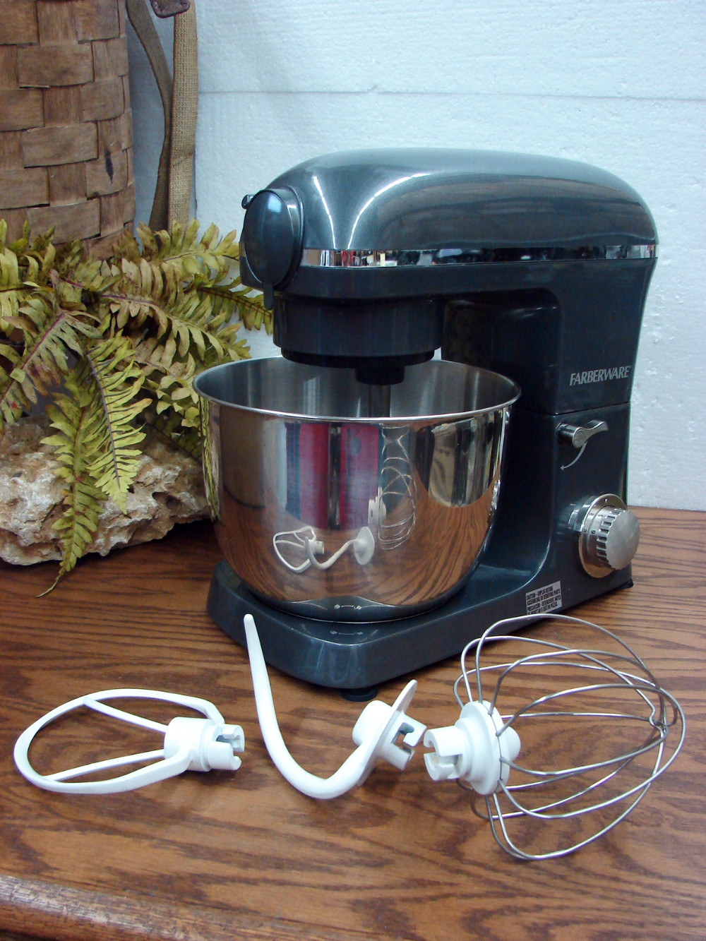 Farberware Stand Mixer Dark Grey Stainless 6 Qts w/ Attachments Tested FW33018355350