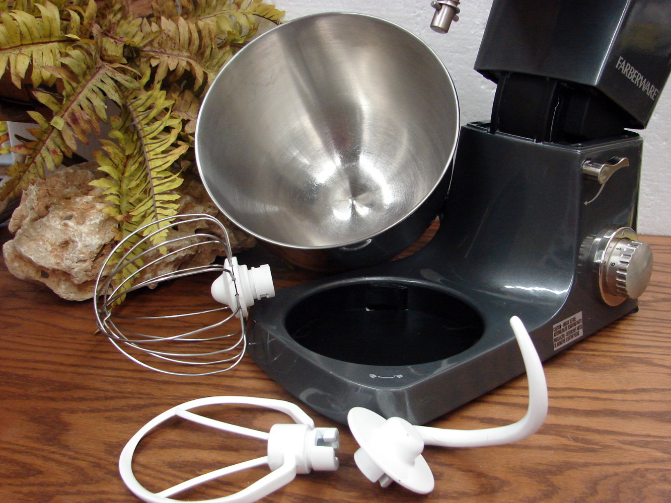 Farberware Stand Mixer Dark Grey Stainless 6 Qts w/ Attachments Tested FW33018355350 - Image 3