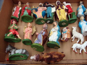 17 pc Vintage Japan 4-5" Nativity Pieces Wise Men Mary Joseph Baby Jesus Sheep Camel