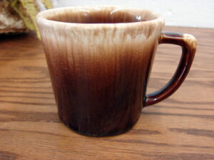Vintage Nelson McCoy Pottery Brown Drip D Handle Mug
