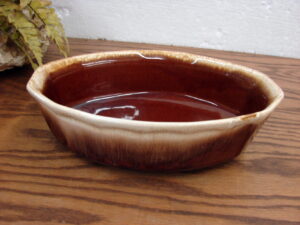 Vintage Nelson McCoy Pottery Brown Drip Oval Baking Serving Dish #7070