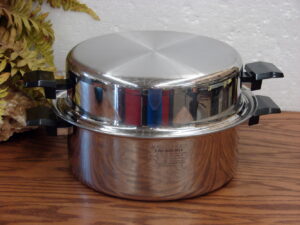 Vintage 18/8 Miracle Maid 5 Ply Mira Plex Stainless Steel 6 Ltr Stock Stew Pot w/ Lid USA
