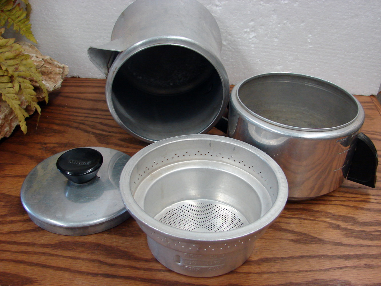 Vintage 4 Part Mirro Coffee Pot 2 Quart Aluminum Drip 782M - Image 2