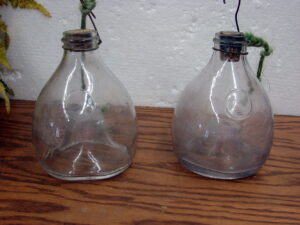 Set/2 Matching Vintage Purple Tint Glass Fly Wasp Trap Natural Fly Control