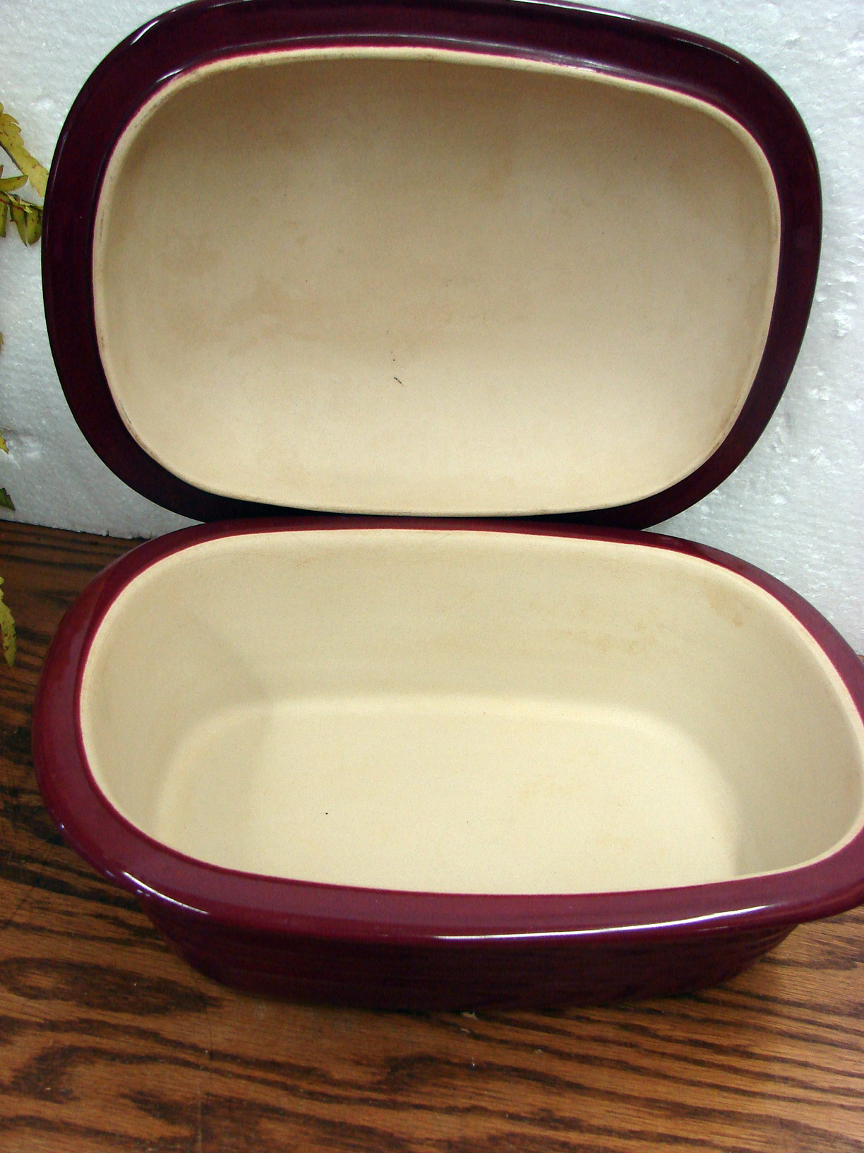 Used Pampered Chef Cranberry #1321 Deep Covered Baker Stoneware Roaster 3.1 - Image 4