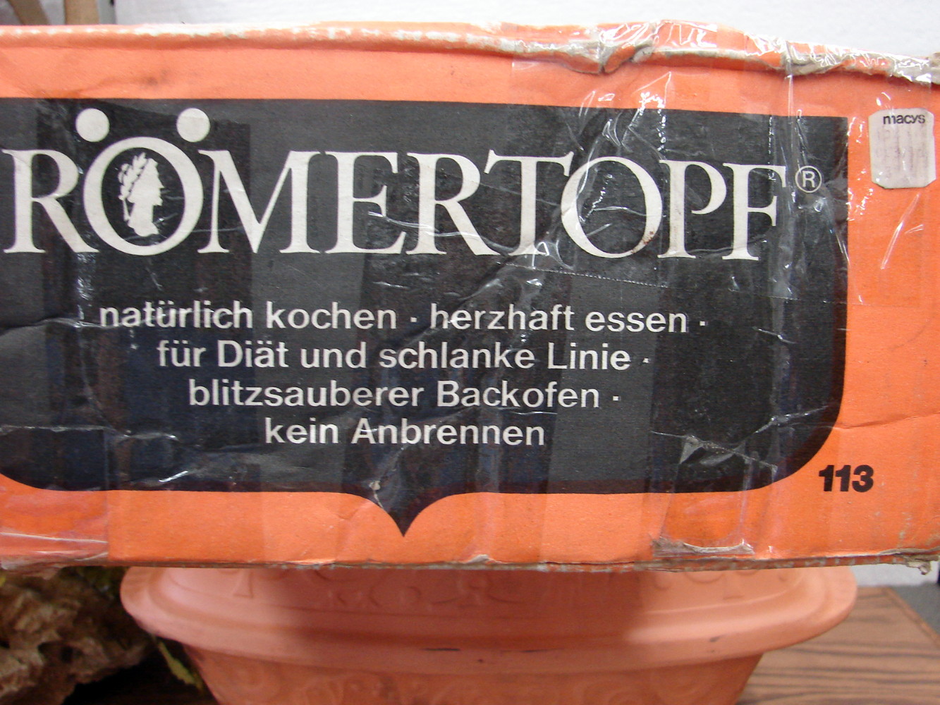 Vintage Romertopf Terra Cotta Clay Roaster Baker 113 West Germany w/ Box - Image 2
