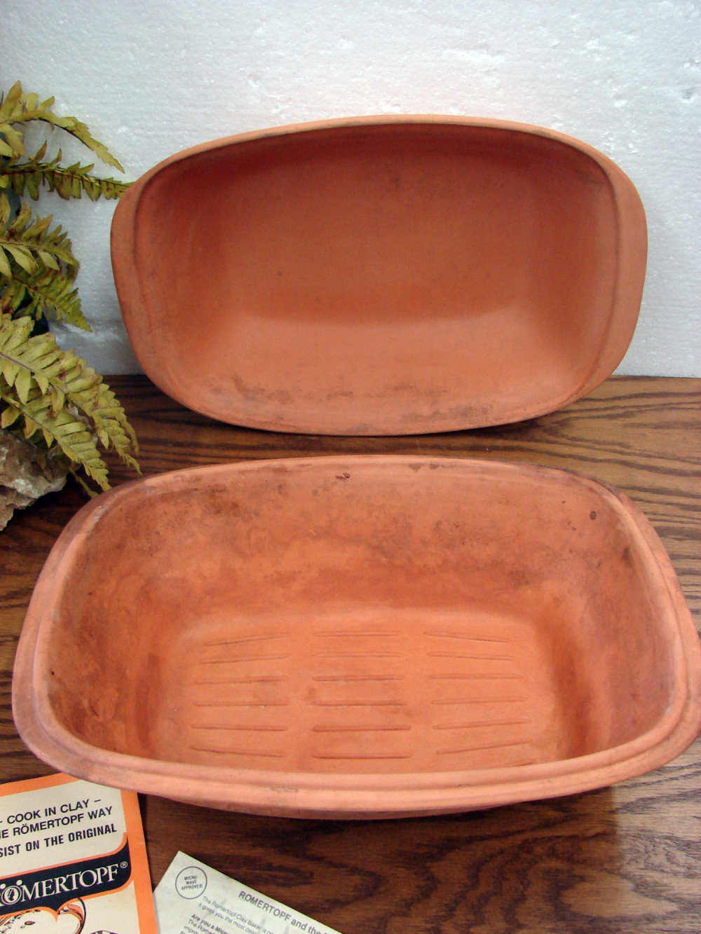 Vintage Romertopf Terra Cotta Clay Roaster Baker 113 West Germany w/ Box - Image 3