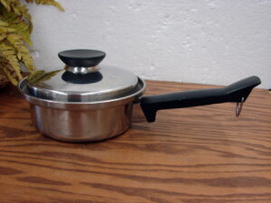 Vintage Seal-O-Matic 3 Ply 18/8 Stainless Steel Sauce Pan w/ Lid 24 oz