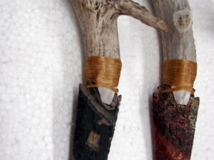Style #4 Authentic Native American Indian Ojibwe Hand Carved Stone Knife Deer Antler Handle