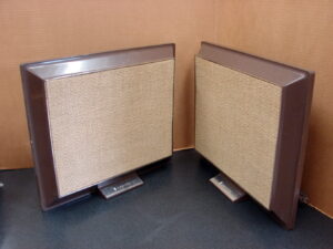 Pair of Vintage 1970's Zenith Large Flat Speakers GA50-4J Tested 8 OHM