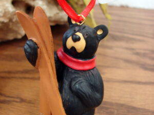 Big Sky Carvers Bearfoot Bears Jeff Fleming Skier Bear Ornament