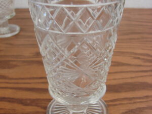 Set/7 Vintage Hazel Atlas Big Top Peanut Butter Footed Goblet 5 3/4"