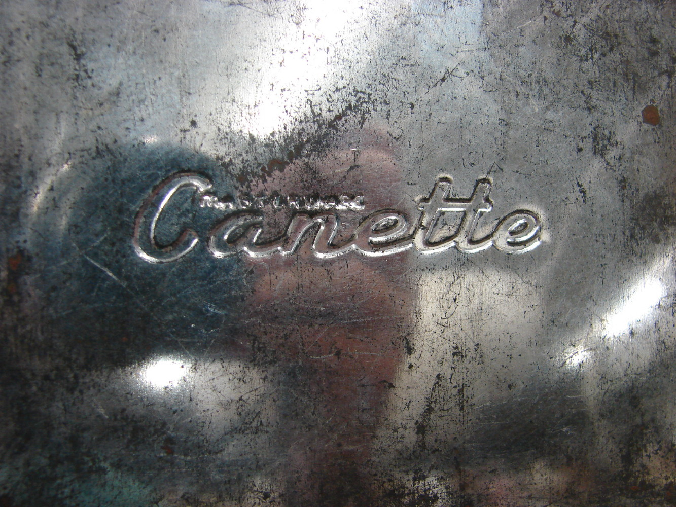Set/4 Vintage Canette Chrome Art Deco Diamond Knob Canister Set MCM - Image 5