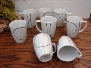 Set/8 Corelle Coordinates by Corning Simple Lines 12 oz Mugs