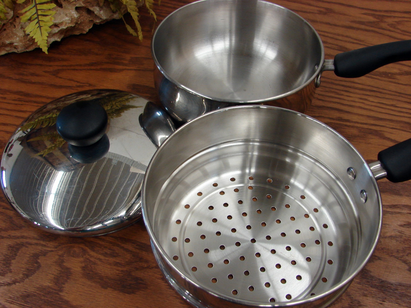 Vintage Farberware 18/10 Stainless Steel Cookware Sauce Pan 2 Qt w/ Steamer Stack Insert - Image 2
