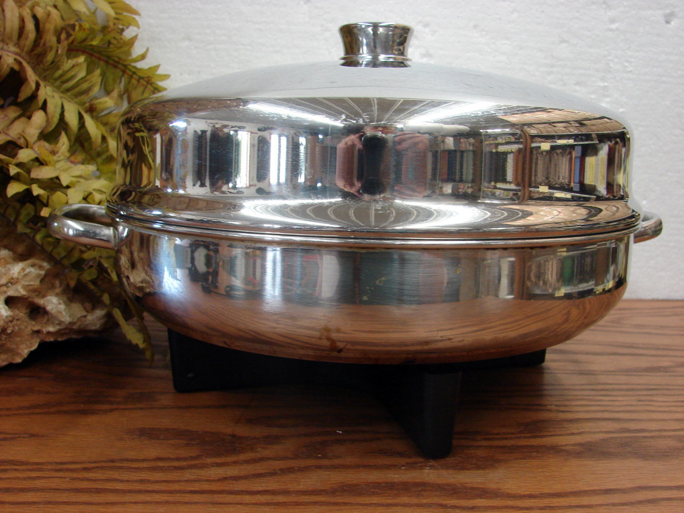 Vintage Farberware Stainless Steel 12" Electric Skillet Fry Pan w/ Rack 344-A Tested Deep Lid Cookware - Image 2